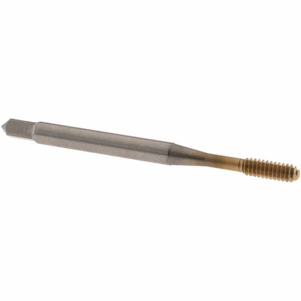 Thread Forming Tap: #4-40 UNC, Bottoming Chamfer, Cobalt, TiN Finish