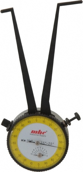 Inside Dial Caliper Gage: 1-1/2 to 2-1/2", 0.001" Graduation, 0.0015" Accuracy