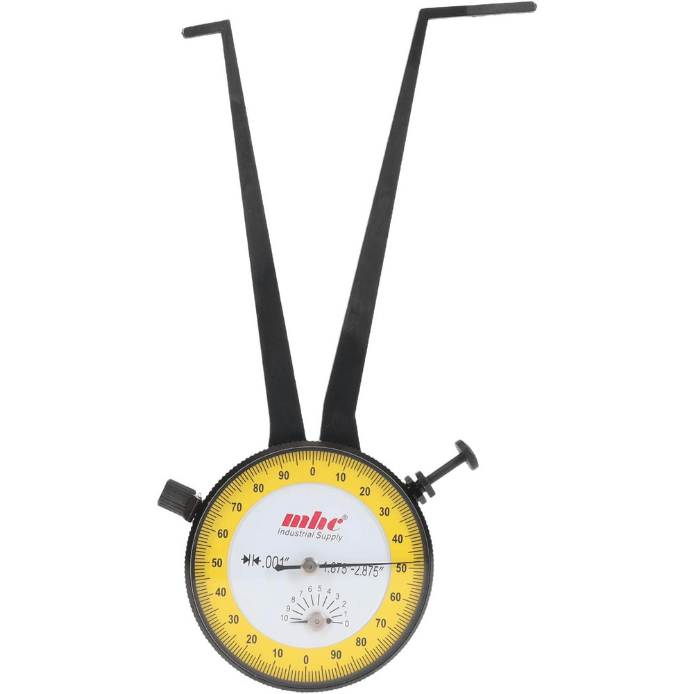 Inside Dial Caliper Gage: 1-7/8 to 2-7/8", 0.001" Graduation, 0.0015" Accuracy