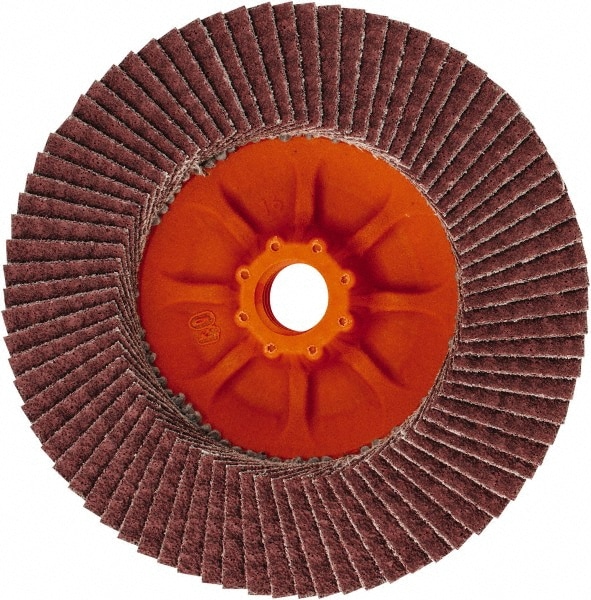 Flap Disc: 5/8-11 Hole, 40 Grit, Zirconia Alumina, Type 27