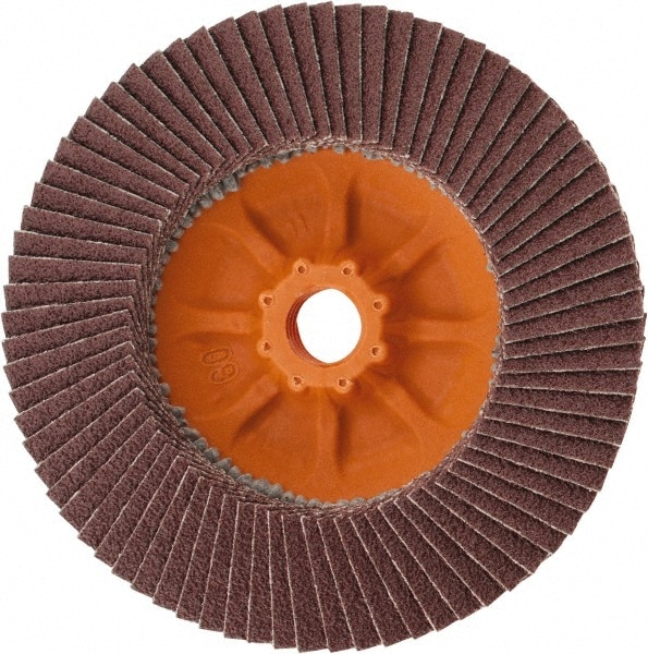 Flap Disc: 5/8-11 Hole, 60 Grit, Zirconia Alumina, Type 27