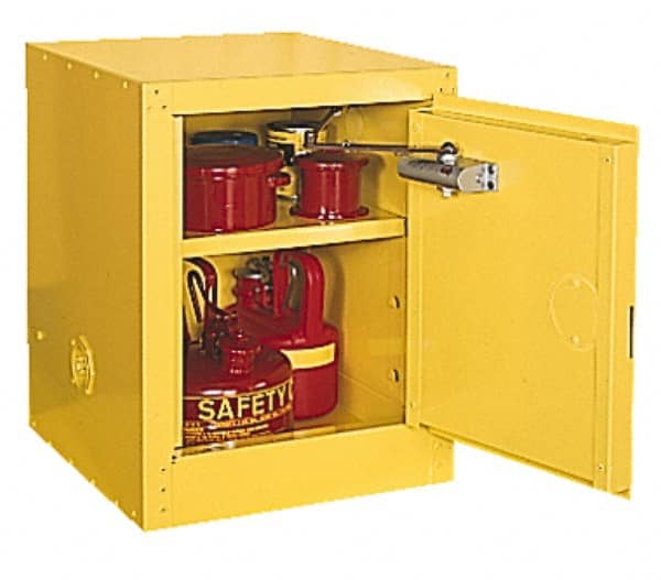 Eagle 1904X Bench Top Cabinet: Manual Closing, 1 Shelf, Yellow 