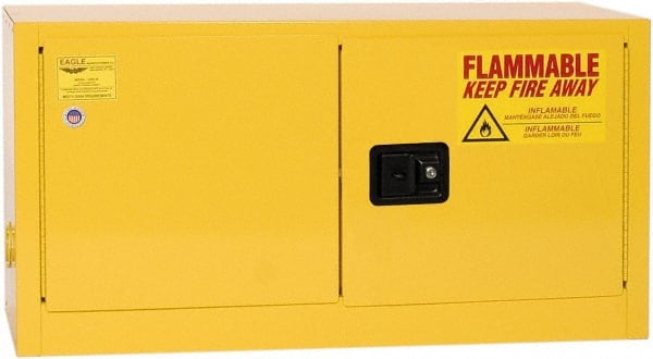 Eagle ADD15X Flammable & Hazardous Storage Cabinets: 15 gal Drum, 2 Door, Manual Closing, Yellow 