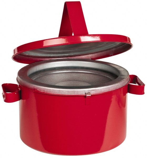 Eagle B608 8 Quart Capacity, Coated Steel, Red Bench Can 
