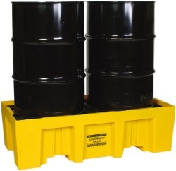 Eagle 1620 Spill Pallet: 2 Drum, 66 gal, 4,000 lb, Polyethylene 