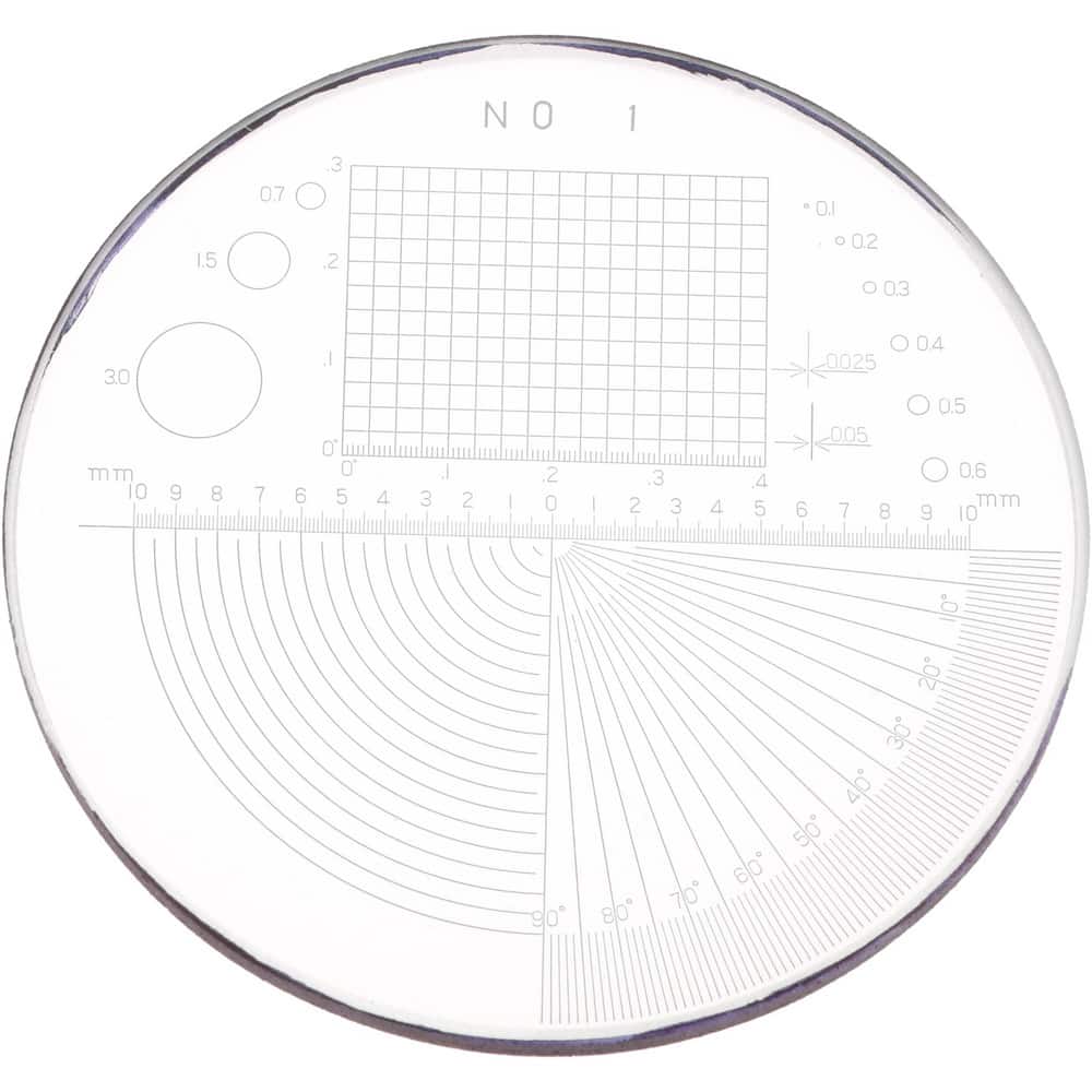 SPI 40-081-2 1 Inch Diameter, Optical Comparator Chart and Reticle 