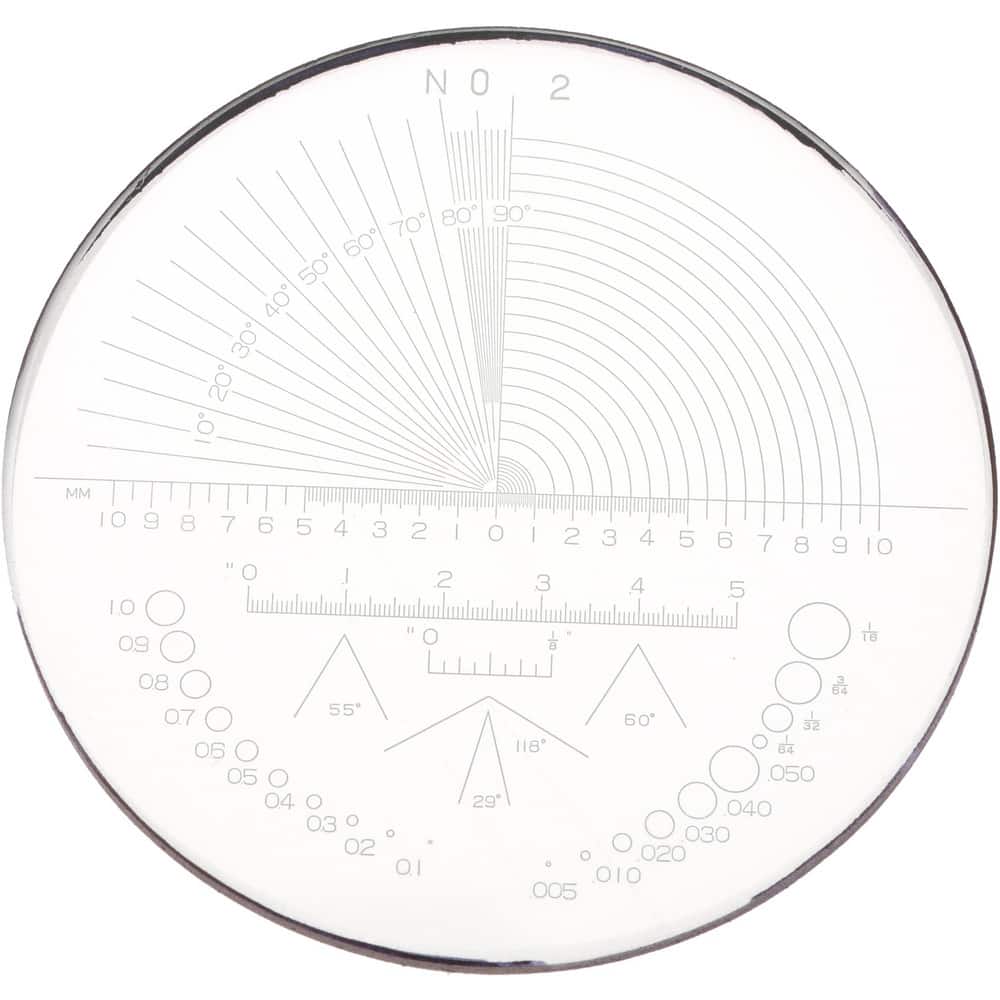 1 Inch Diameter, Optical Comparator Chart and Reticle