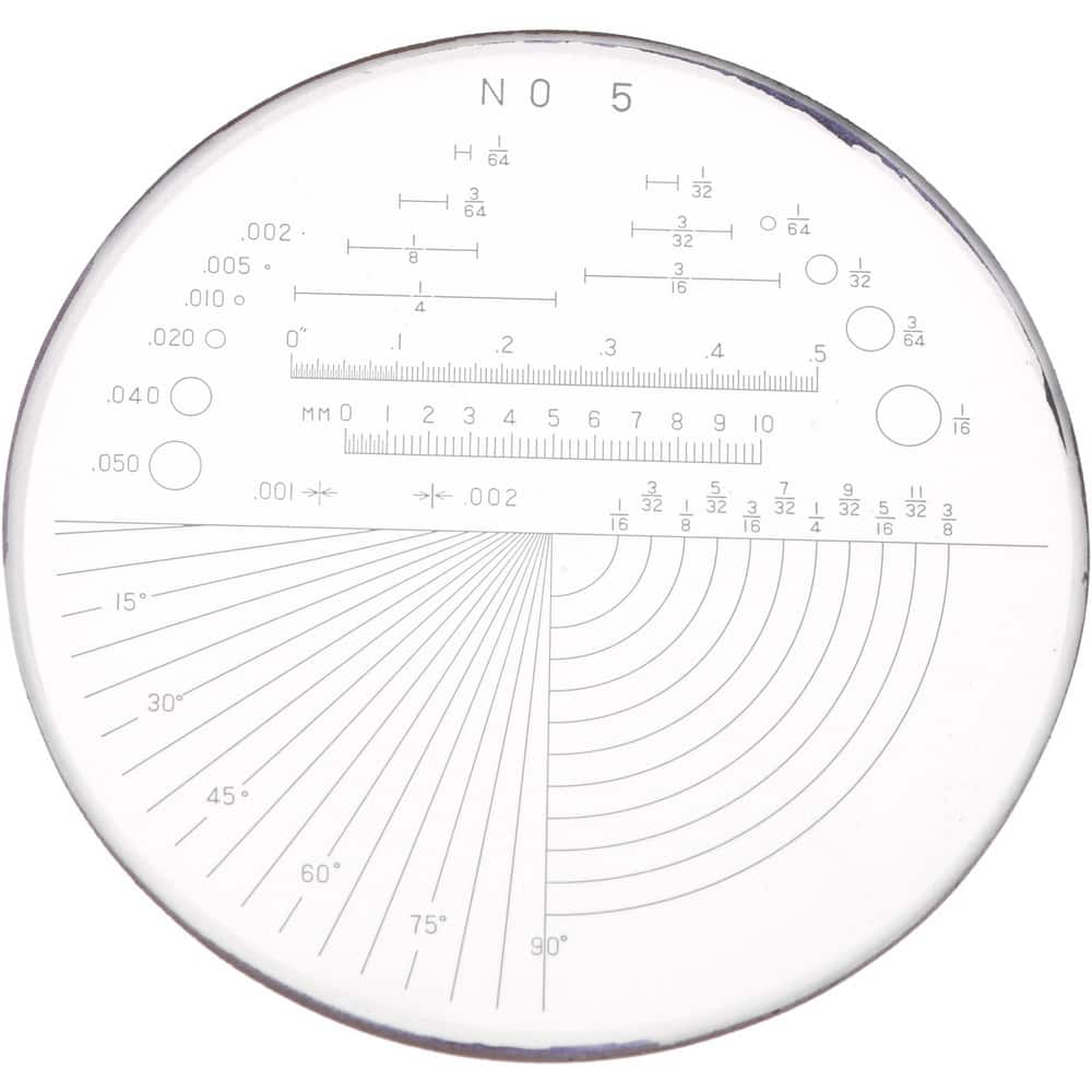 1 Inch Diameter, Optical Comparator Chart and Reticle
