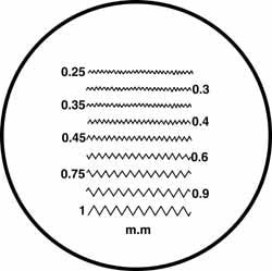 SPI 40-090-3 1 Inch Diameter, Optical Comparator Chart and Reticle Image