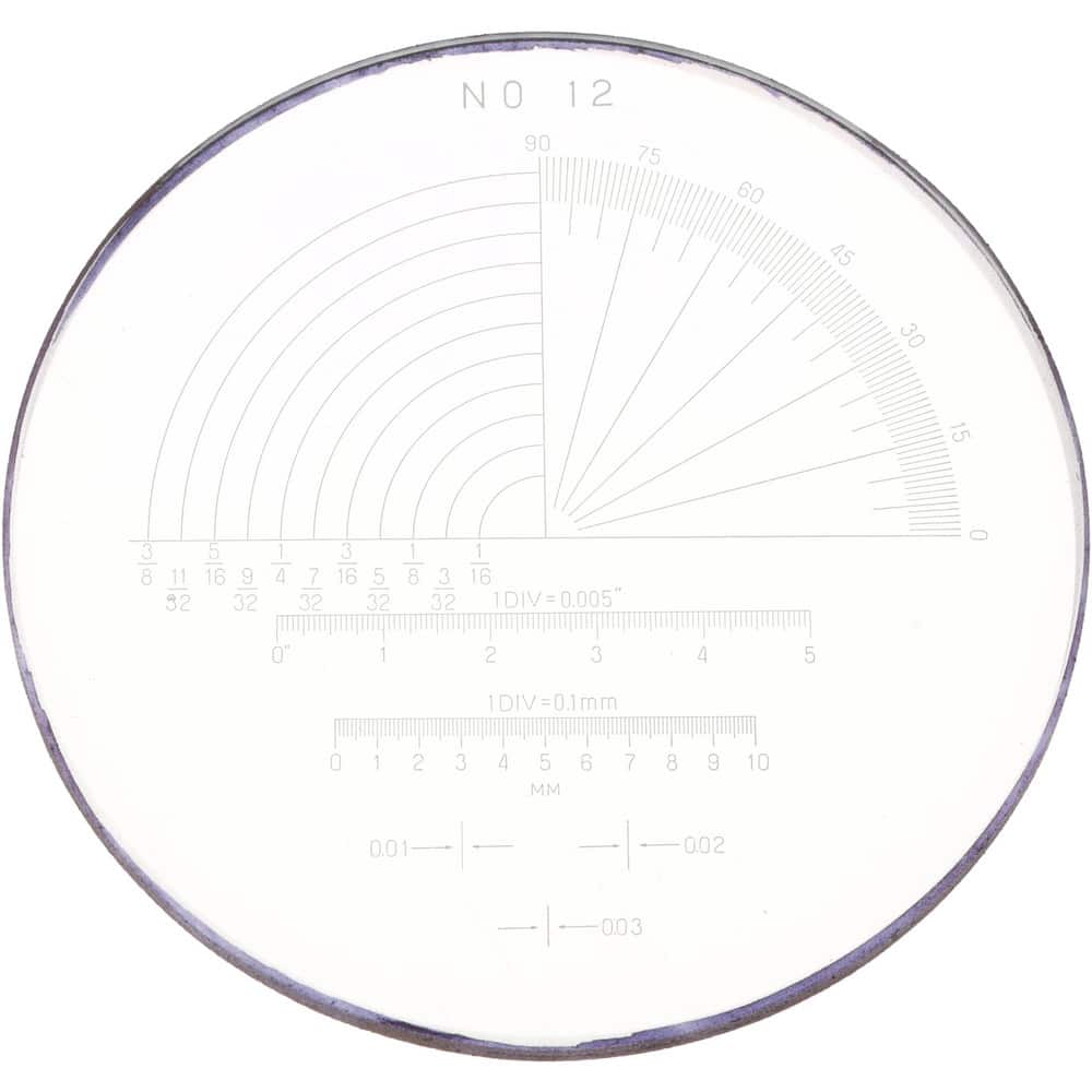 SPI 40-092-9 1 Inch Diameter, Optical Comparator Chart and Reticle 