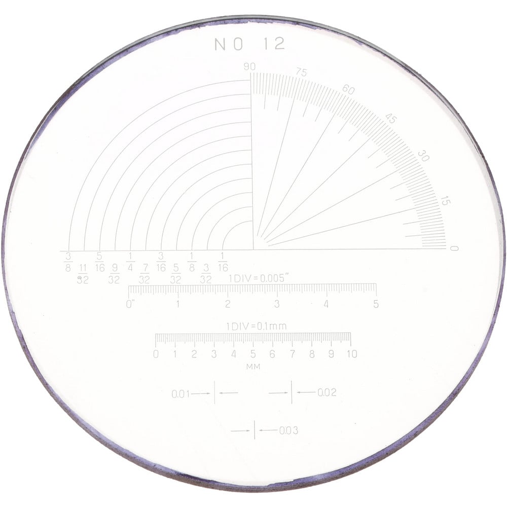 SPI 40-092-9 1 Inch Diameter, Optical Comparator Chart and Reticle Image