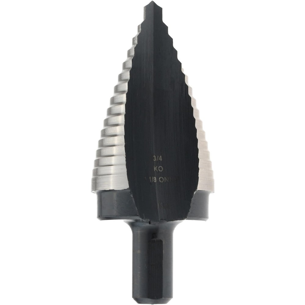 Step Drill Bit: 1-1/8" Dia, 7/16" Shank Dia, High Speed Steel, 1 Hole Size