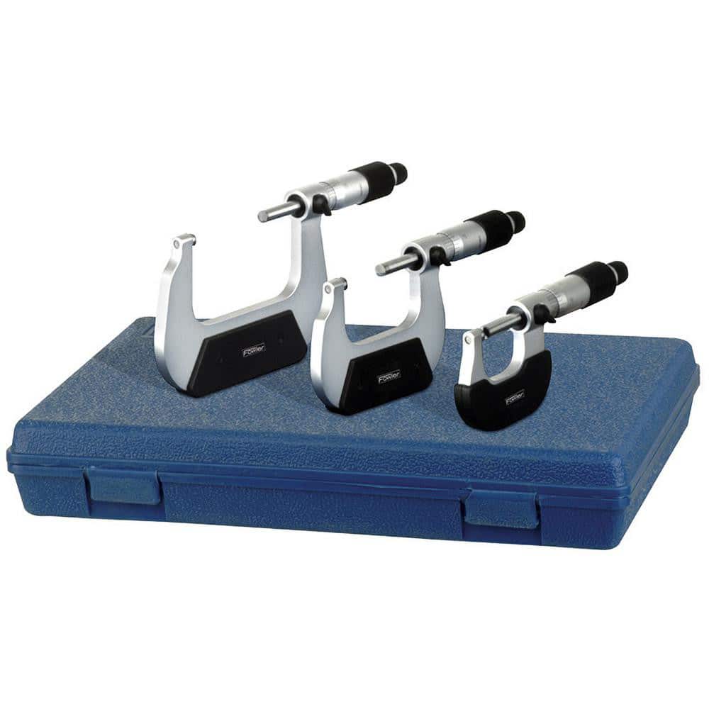 FOWLER 52-229-213 Mechanical Outside Micrometer Set: 3 Pc, 0 to 3" Measurement 