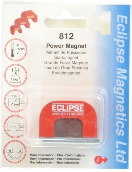Eclipse 812 1 Hole, 0.1969" Hole Diam, 63/64" Overall Width, 1-37/64" Deep, 63/64" High, 20 Lb Average Pull Force, Alnico Power Magnets 