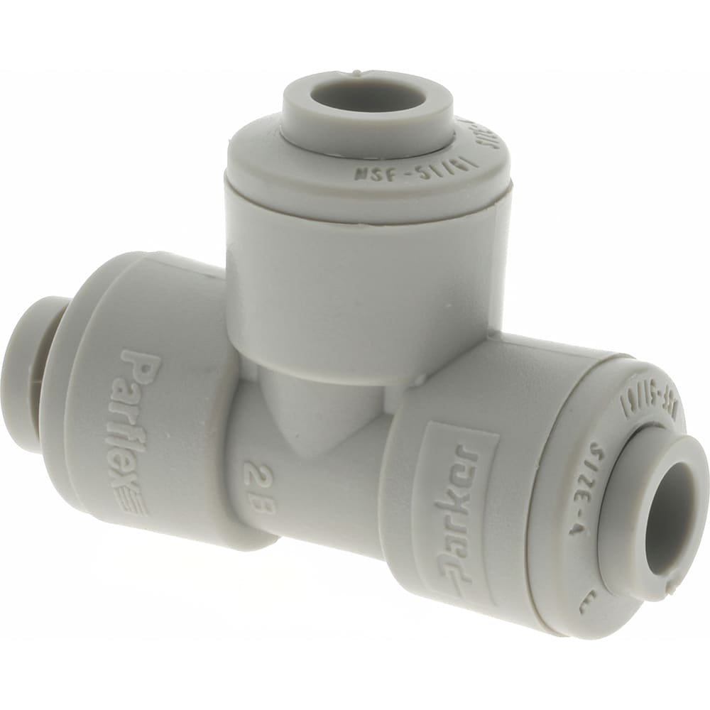 Push-To-Connect Tube to Tube Tube Fitting: Union Tee, 1/4" OD