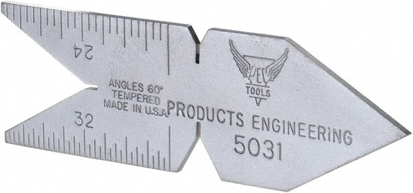 60° Angle, Satin Chrome Coated Steel Center Gage