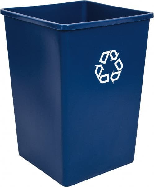 Recycling Container: 35 gal, Square, Blue
