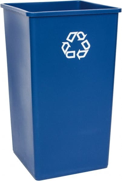 Recycling Container: 50 gal, Square, Blue