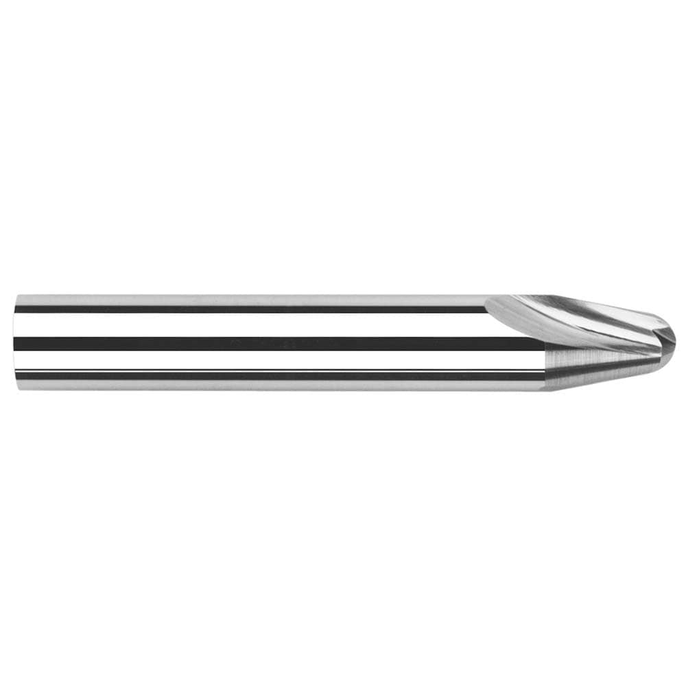 Harvey Tool 75105 Tapered End Mill: 15 ° per Side, 0.156" Small Dia, 0.243" LOC, 2 Flutes, Solid Carbide, Ball End Image