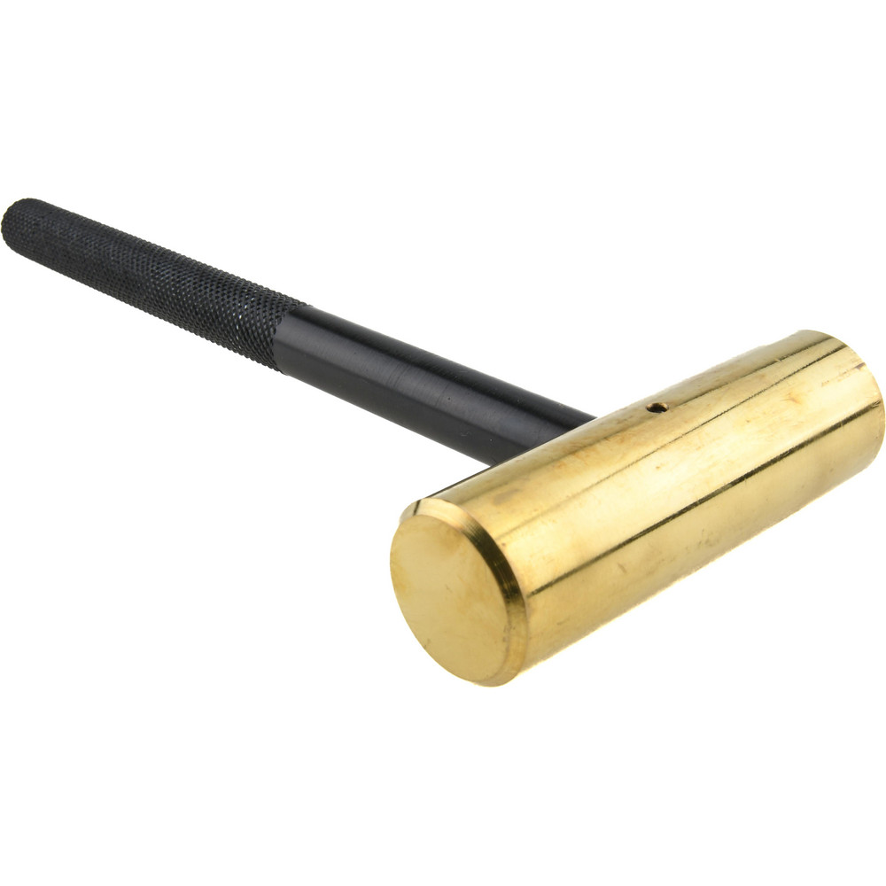 Dead Blow Hammer: 1 lb Head, 1-1/8" Face Dia, Brass Head
