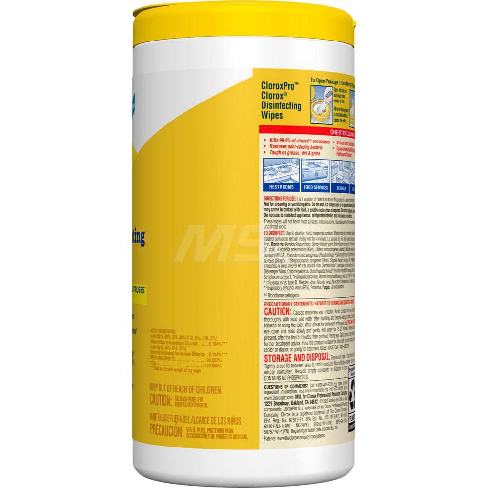 Clorox - Disinfecting Wipes: Pre-Moistened, 75 Sheet/Pack, - 80392996 - MSC  Industrial Supply