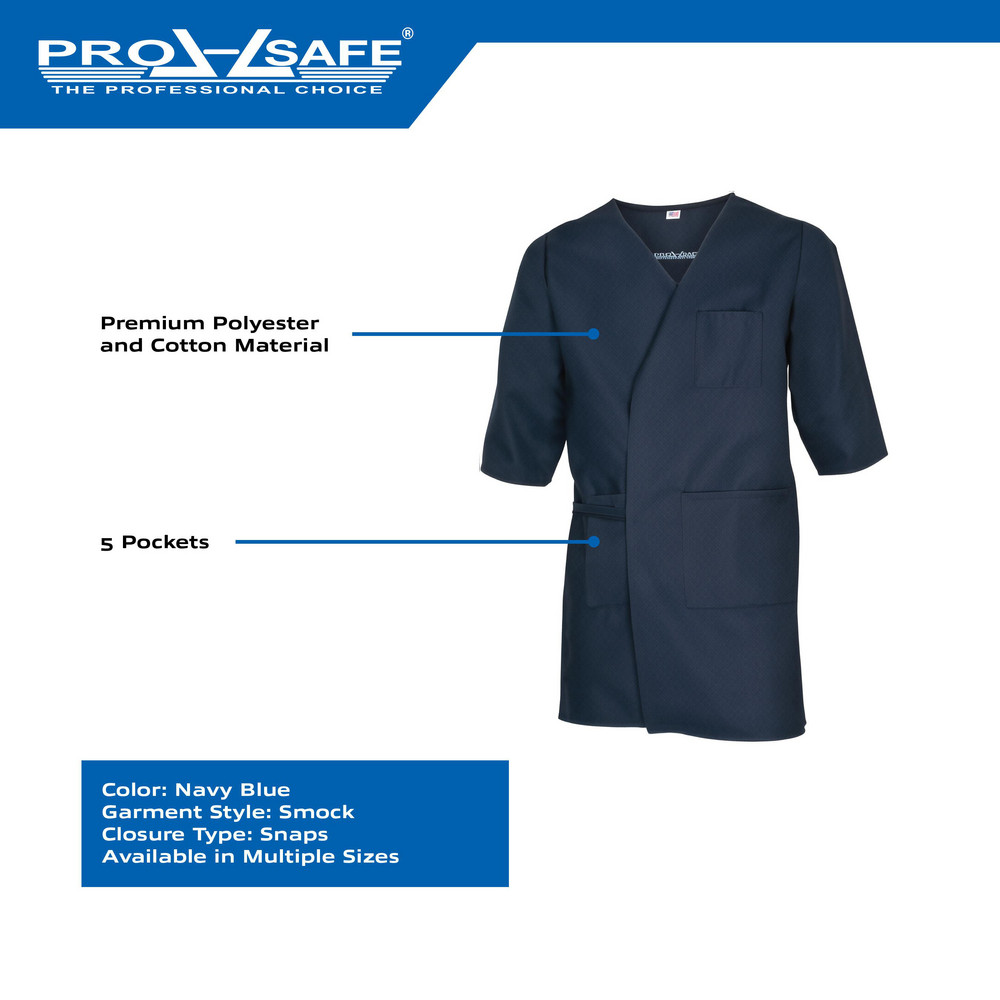 PRO-SAFE - General Purpose Smock: Size X-Large, Cotton & Polyester