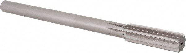 Alvord Polk 196 Chucking Reamer: 23/32" Dia, 9" OAL, 2-1/4" Flute Length, Straight Shank, High Speed Steel 