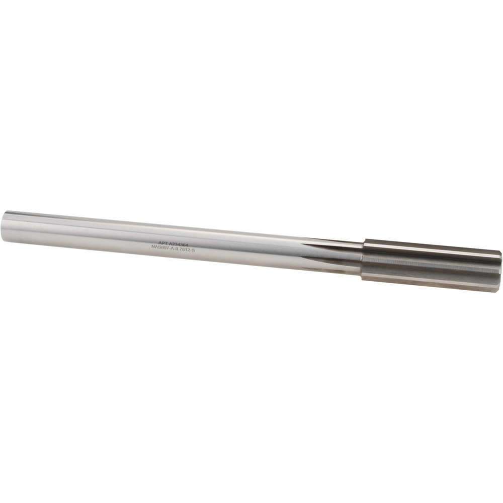 Chucking Reamer: 25/32" Dia, 9-1/2" OAL, 2-1/2" Flute Length, Straight-Cylindrical Shank, HSS