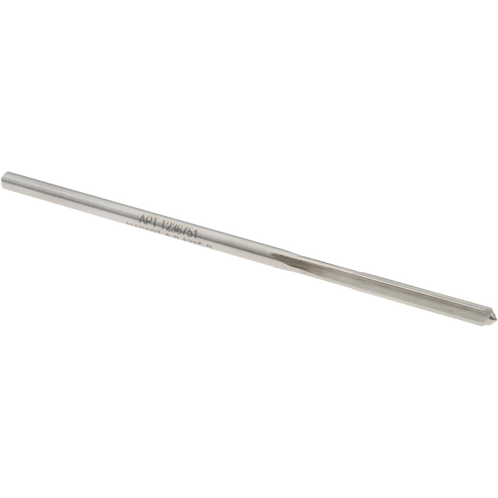 Chucking Reamer: #30, 3-1/2" OAL, 7/8" Flute Length, Straight-Cylindrical Shank, HSS