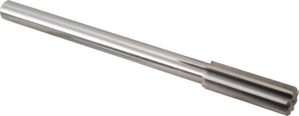 Alvord Polk 205 Chucking Reamer: 0.8268" Dia, 9-1/2" OAL, 2-1/2" Flute Length, Straight Shank, High Speed Steel 