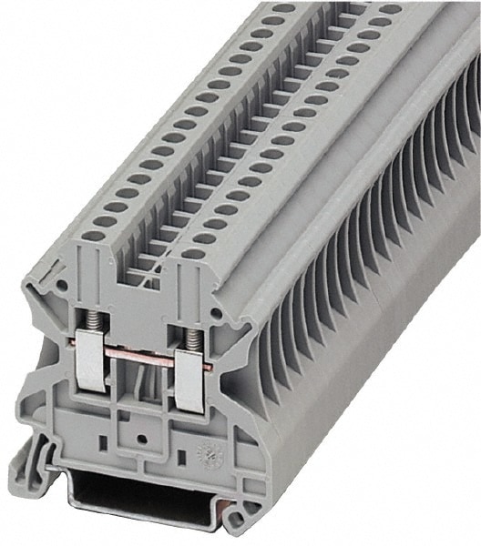 Terminal Blocks; Block Type: Passthrough ; Mounting Type: DIN Rail Mount ; Voltage: 600 V ; Amperage: 65 ; Number of Poles: 1 ; Number of Rows: 2