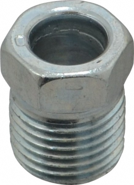 Steel Flared Tube Inverted Nut: 1/4" Tube OD, 7/16 -24 Thread, 45 ° Flared Angle