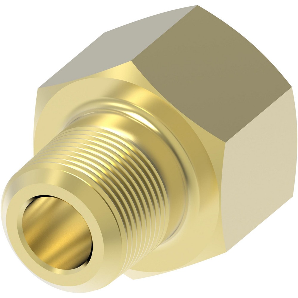 Brass Flared Tube Inverted Male Connector: 5/16" Tube OD, 1/8 Thread, 45 ° Flared Angle