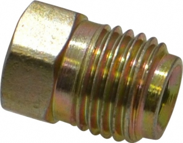 Steel Flared Tube Inverted Plug: 3/16" Tube OD, 3/8-24 Thread, 45 ° Flared Angle
