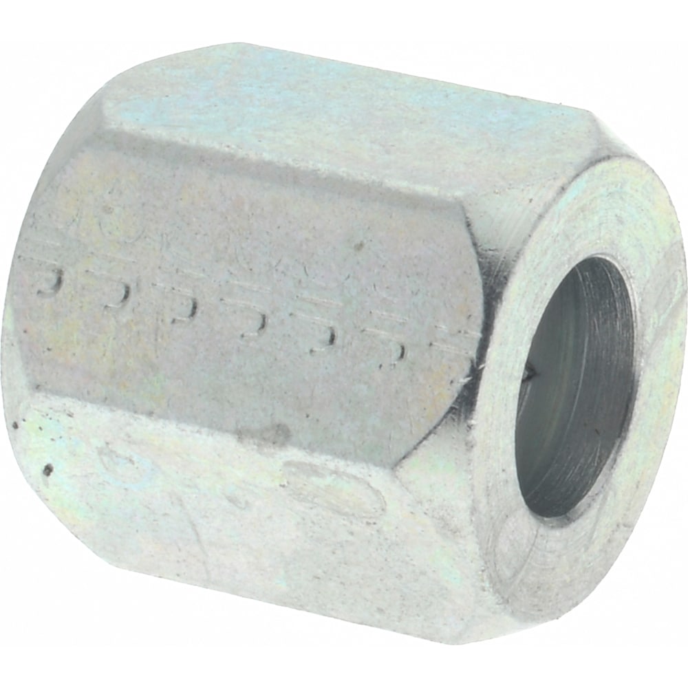 Steel Flared Tube Nut 3-Piece: 1/4" Tube OD, 7/16 -20 Thread, 37 ° Flared Angle