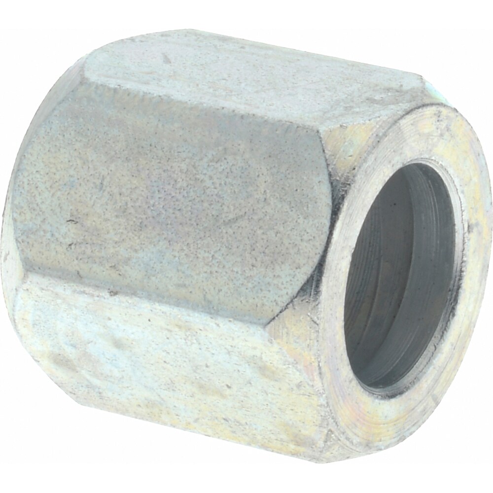 Steel Flared Tube Nut 3-Piece: 3/8" Tube OD, 9/16-18 Thread, 37 ° Flared Angle