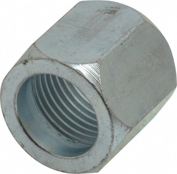 Steel Flared Tube Nut 3-Piece: 5/8" Tube OD, 7/8 -14 Thread, 37 ° Flared Angle