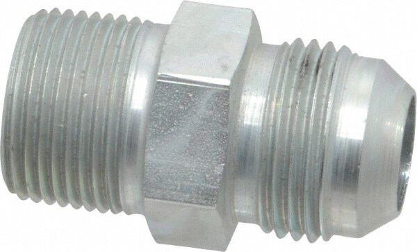 Steel Flared Tube Connector: 3/4" Tube OD, 3/4 Thread, 37 ° Flared Angle