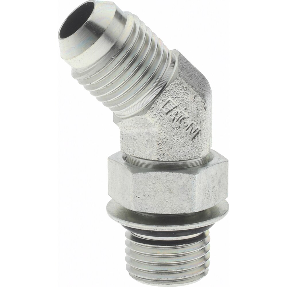 Steel Flared Tube Straight Thread 45 ° Elbow: 3/8" Tube OD, 3/8 Thread, 37 ° Flared Angle