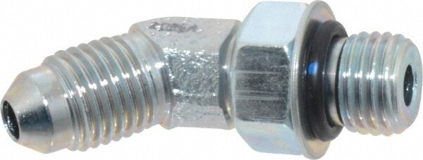 Steel Flared Tube Straight Thread 45 ° Elbow: 1/4" Tube OD, 1/4 Thread, 37 ° Flared Angle