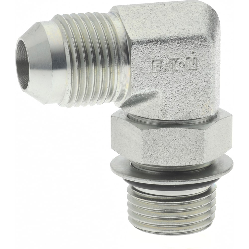 Steel Flared Tube Straight Thread Elbow: 1/2" Tube OD, 1/2 Thread, 37 ° Flared Angle