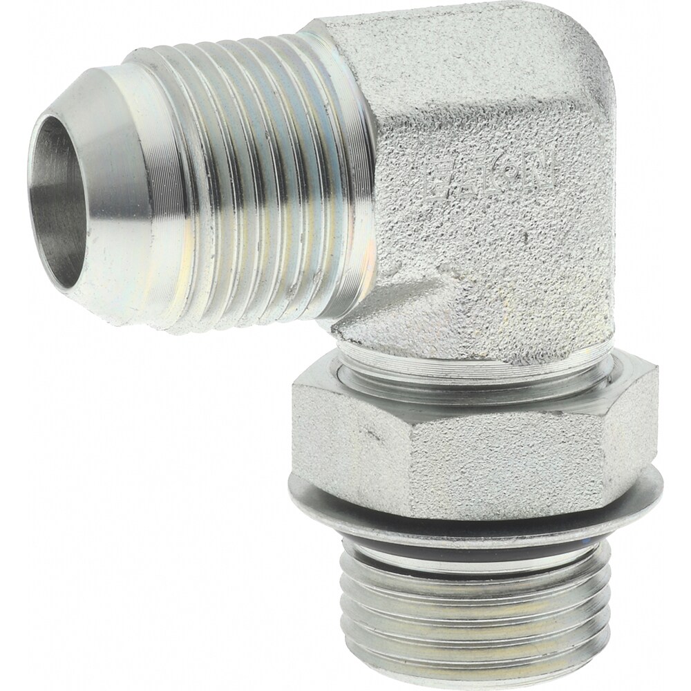 Steel Flared Tube Straight Thread Elbow: 3/4" Tube OD, 3/4 Thread, 37 ° Flared Angle