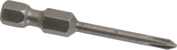 Power Screwdriver Bit: #0 Phillips, #0 Speciality Point Size, 1/4" Hex Drive