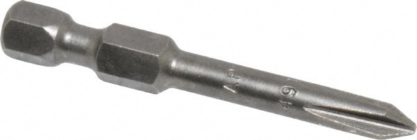 Power Screwdriver Bit: #1 Phillips, #1 Speciality Point Size, 1/4" Hex Drive