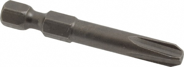 Power Screwdriver Bit: #3 Phillips, #3 Speciality Point Size, 1/4" Hex Drive