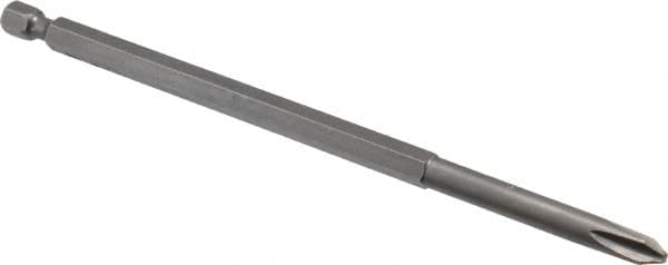 Power Screwdriver Bit: #2 Phillips, #2 Speciality Point Size, 1/4" Hex Drive