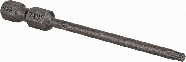 Power Screwdriver Bit: T9 Torx, 1/4" Hex Drive