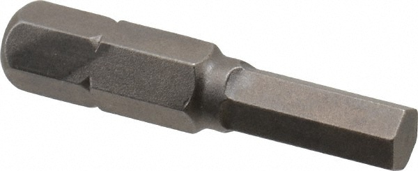 Hex Screwdriver Insert Bit: 1/4" Drive, 3/16" Hex, 1-5/16" OAL