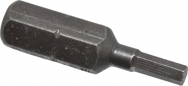 Hex Screwdriver Insert Bit: 1/4" Drive, 1" OAL