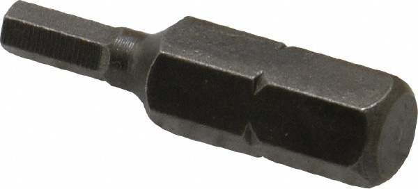 Hex Screwdriver Insert Bit: 1/4" Drive, 1" OAL